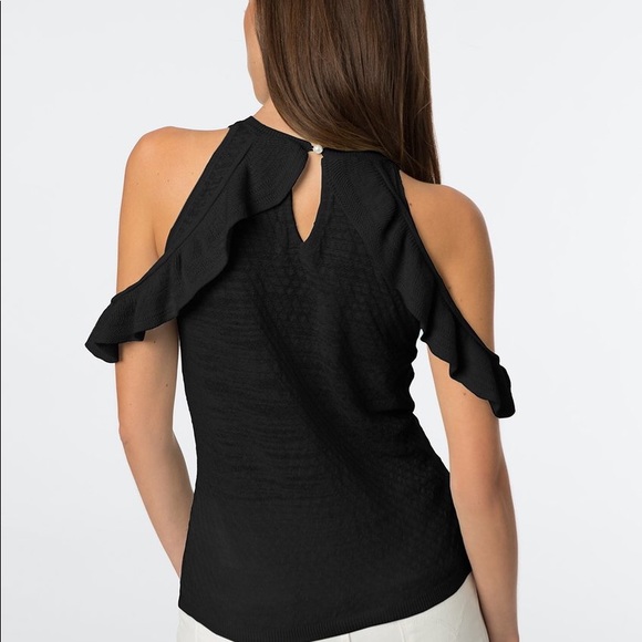 525 America Tops - 💖 525 AMERICA RUFFLED COLD SHOULDER TANK